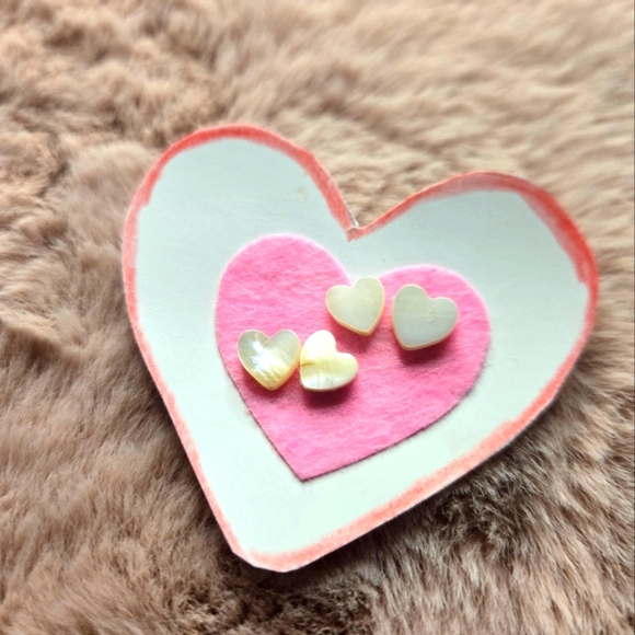 Handmade heart studs - Picture 3 of 3